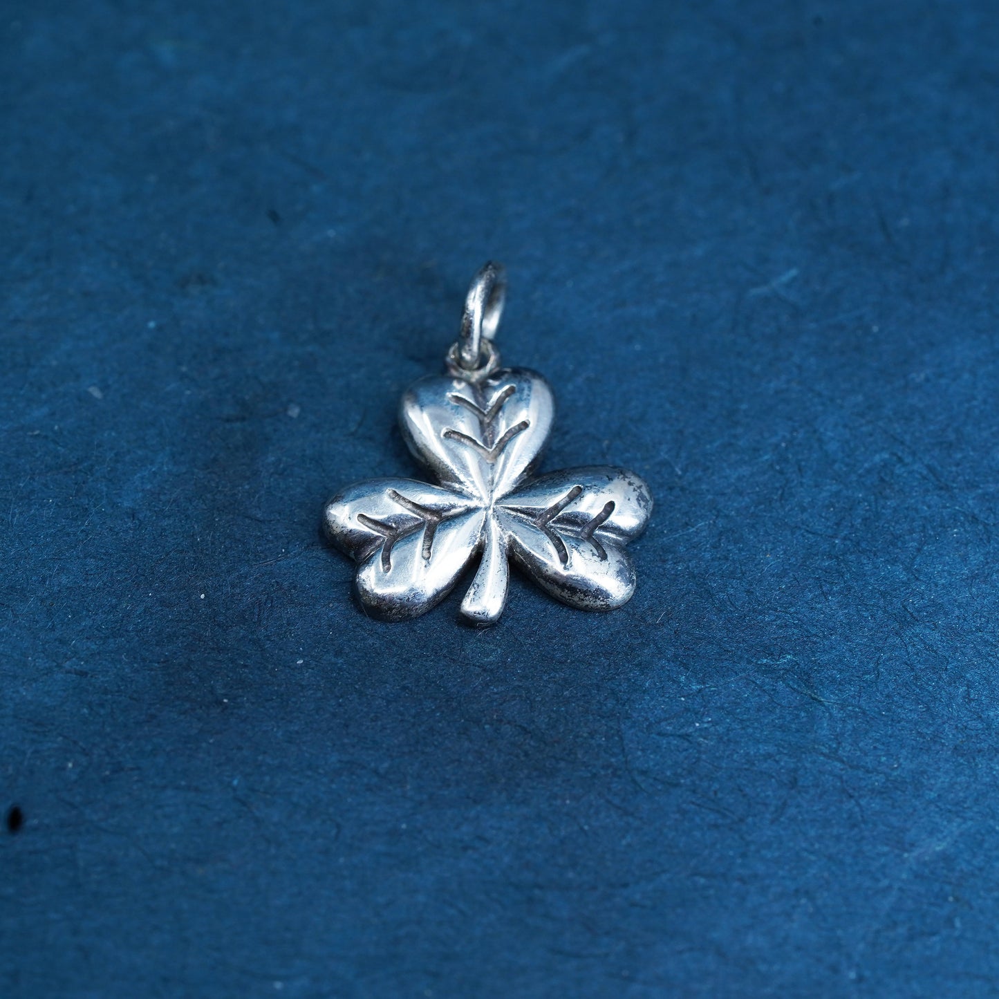 Vintage Sterling 925 silver handmade clover pendant charm