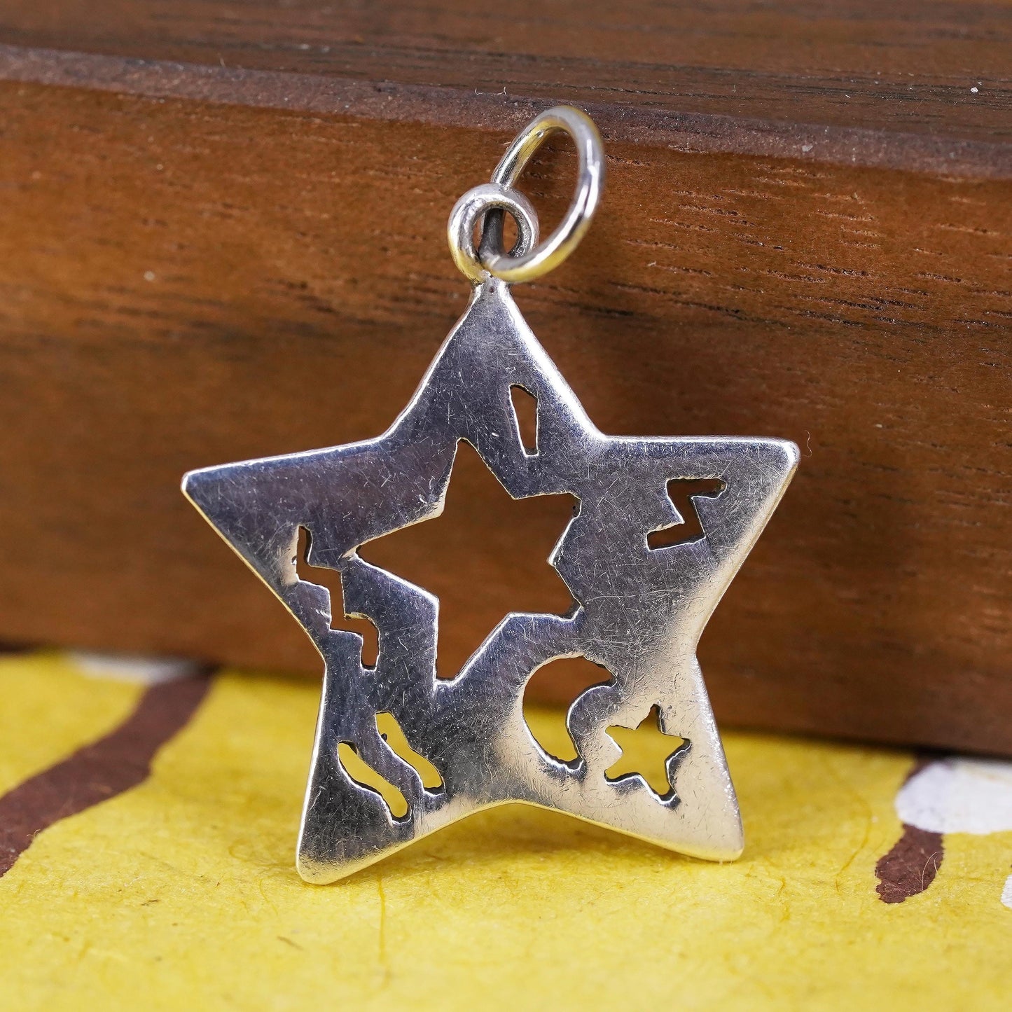 Vintage Boma Sterling silver handmade pendant, 925 star charm