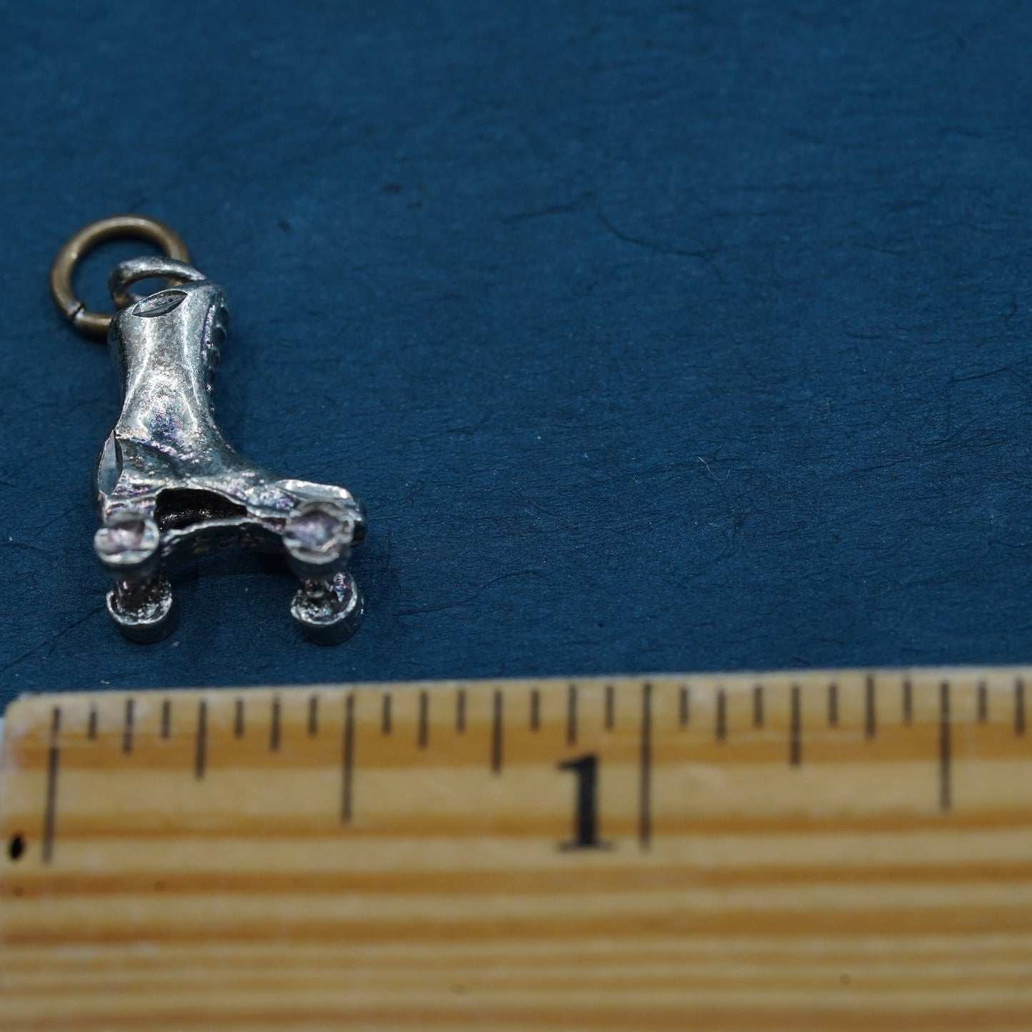 Vintage sterling silver handmade pendant, 925 rollerskate charm