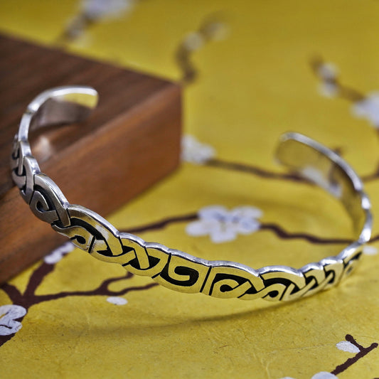 7.5”, Native American Sterling silver handmade bracelet, hopi 925 silver cuff