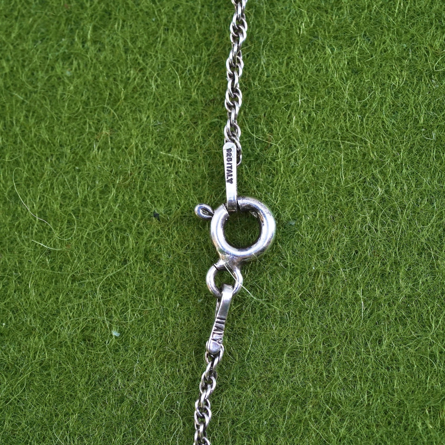 18” 1mm, vintage sterling silver necklace, 925 Singapore rope chain