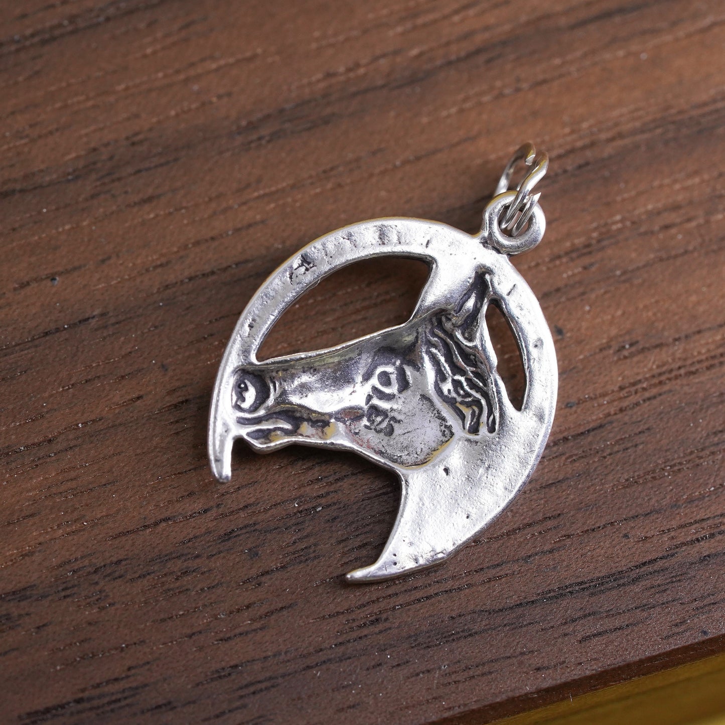 Vintage Sterling silver handmade charm, 925 horse pendant