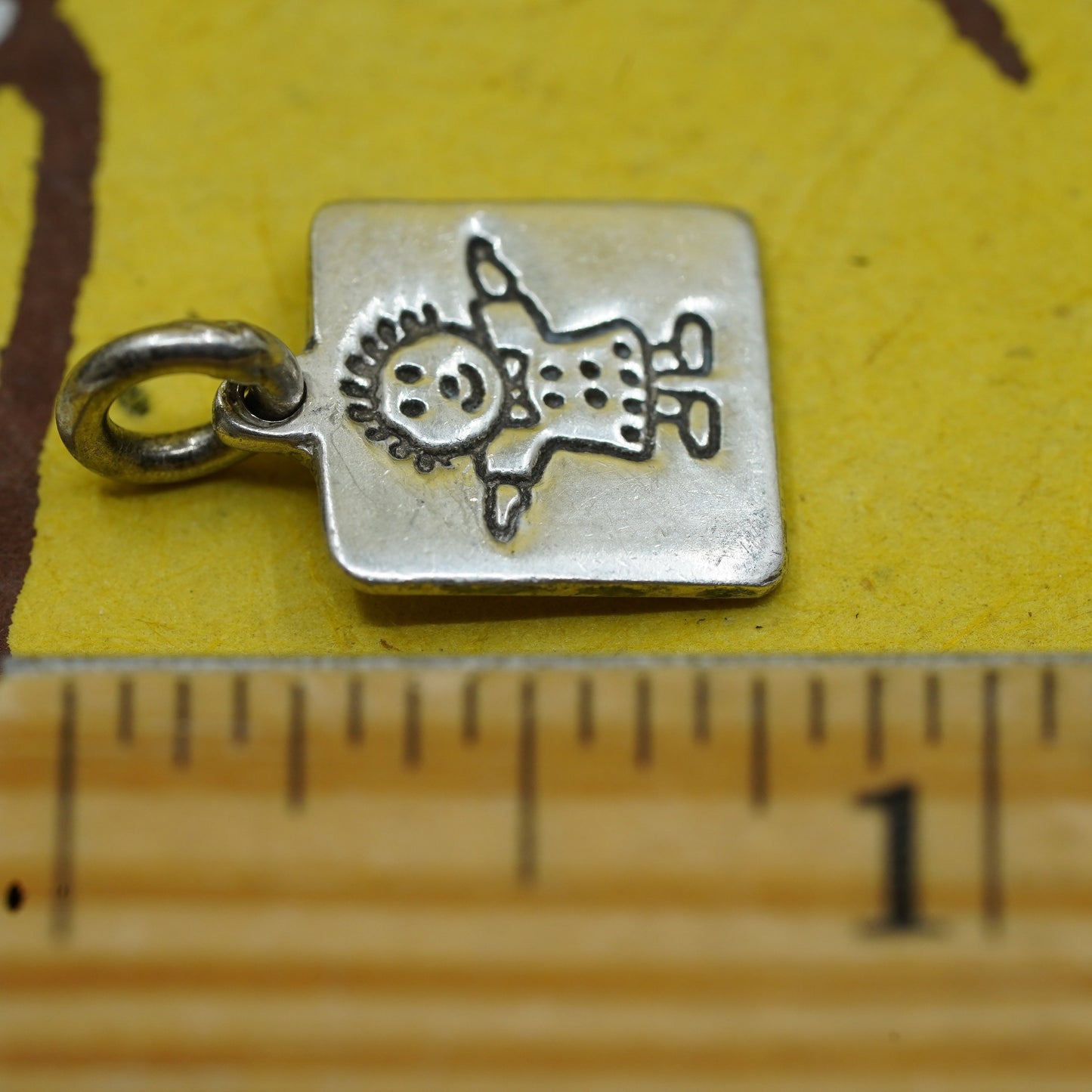 Vintage Sterling silver handmade pendant, 925 mother charm