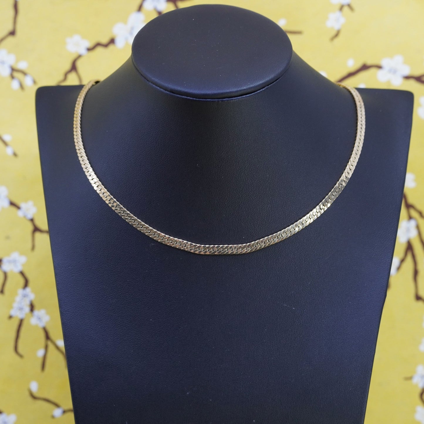 20” 5mm, vintage Baroness 14K GF bold curb necklace, 925 chain