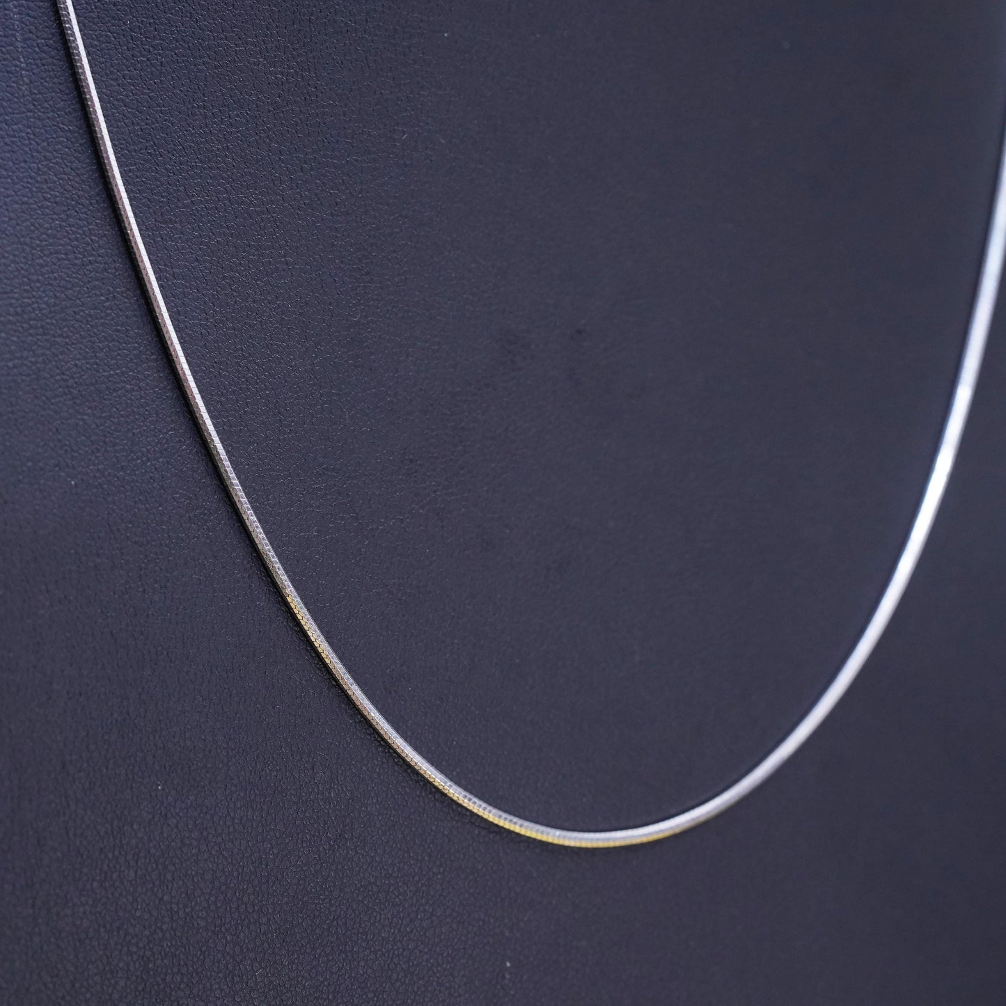 20" 1mm, vintage Italy Sterling silver square snake chain, Italy 925 necklace