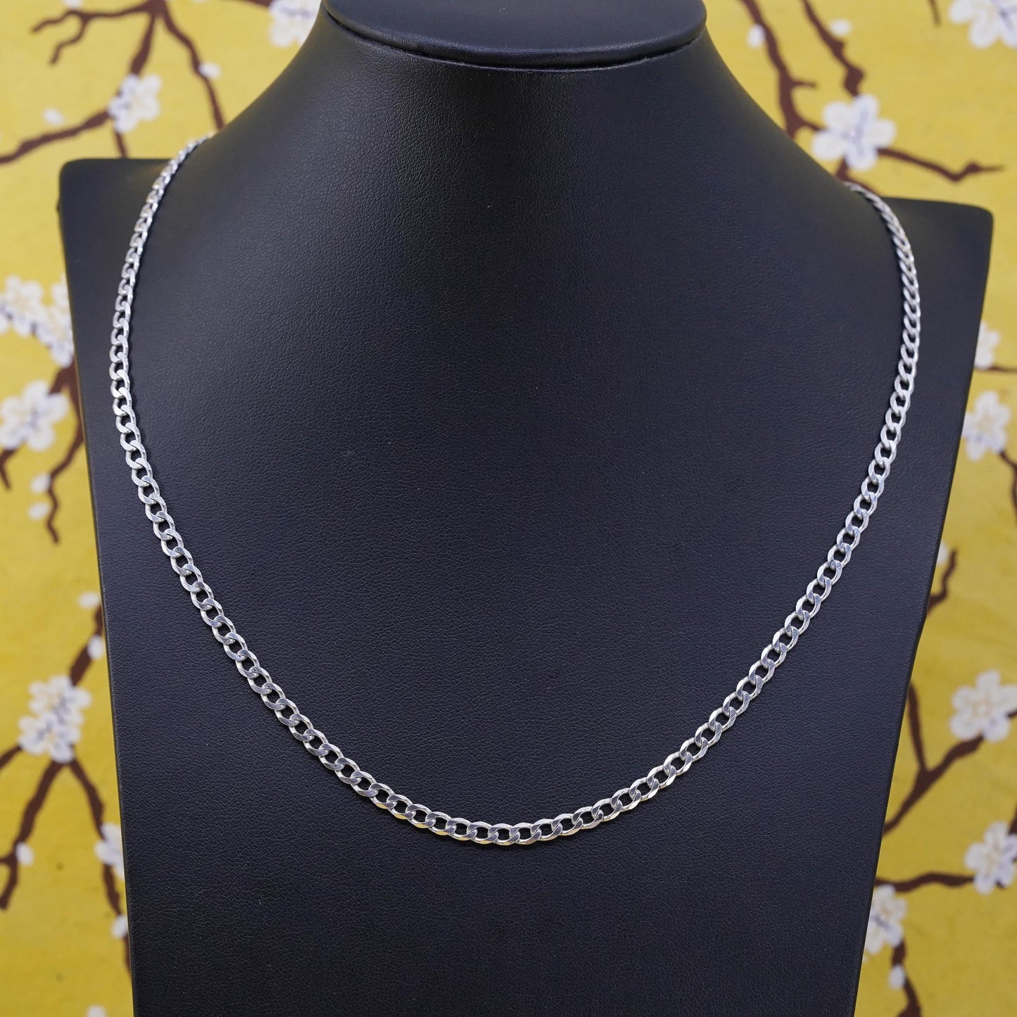 20”, 4mm, Sterling silver curb chain, Italy 925 necklace, Italy 925 IBB