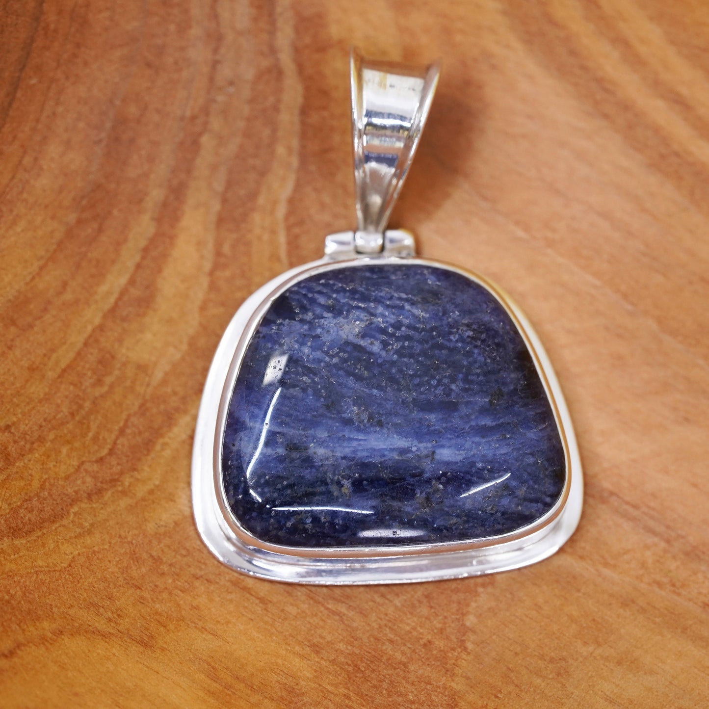 Vintage Sterling 925 silver handmade pendant with sodalite