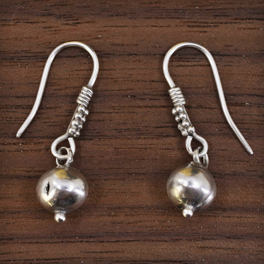 Vintage Sterling silver handmade earrings, 925 beads drops