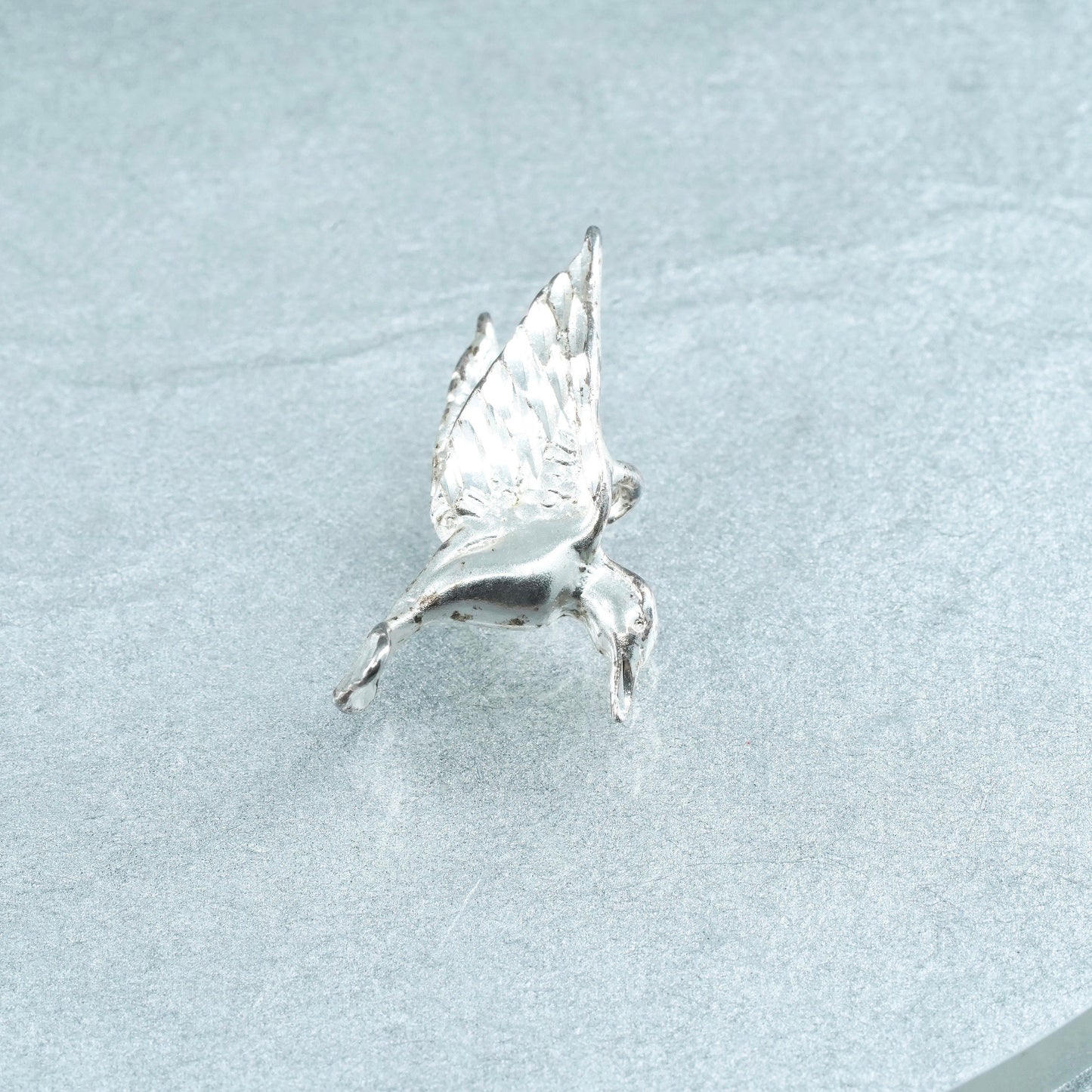 Vintage Sterling silver 925 handmade bird pendant, hummingbird bird charm