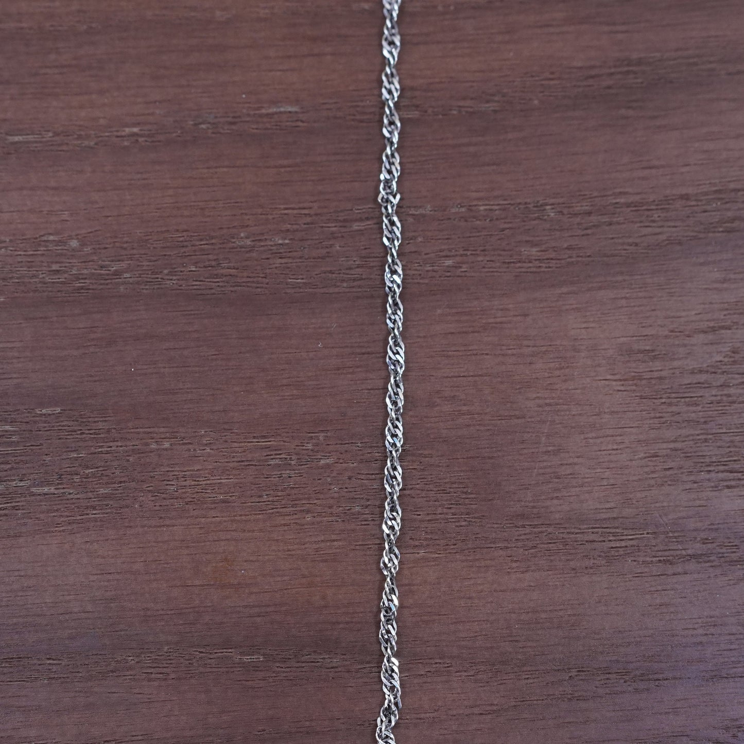 18” 2mm, vintage Sterling silver necklace, Italy 925 Singapore link chain