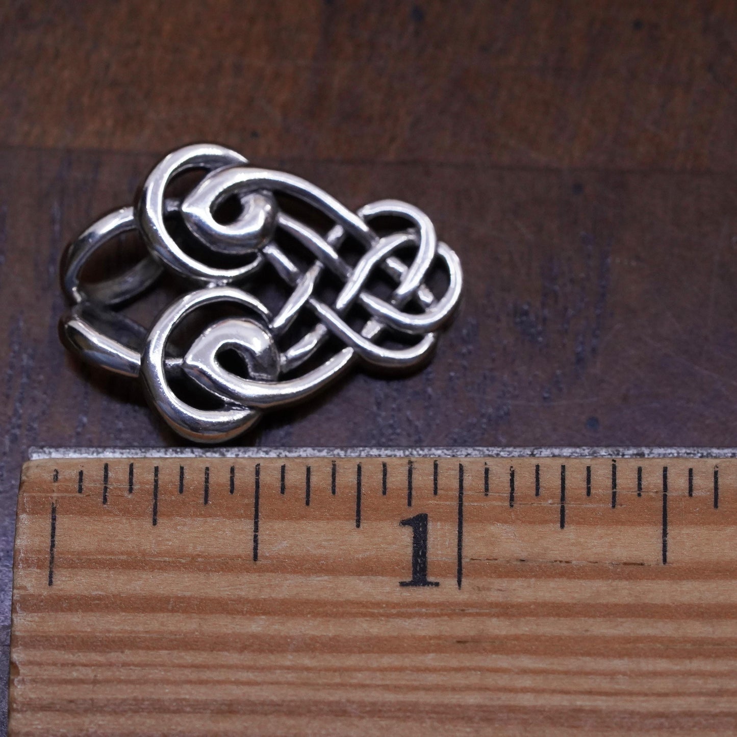 vintage sterling silver handmade pendant, 925 silver Irish Celtic knot charm