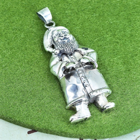 Vintage Sterling silver handmade pendant, 925 Christmas Santa