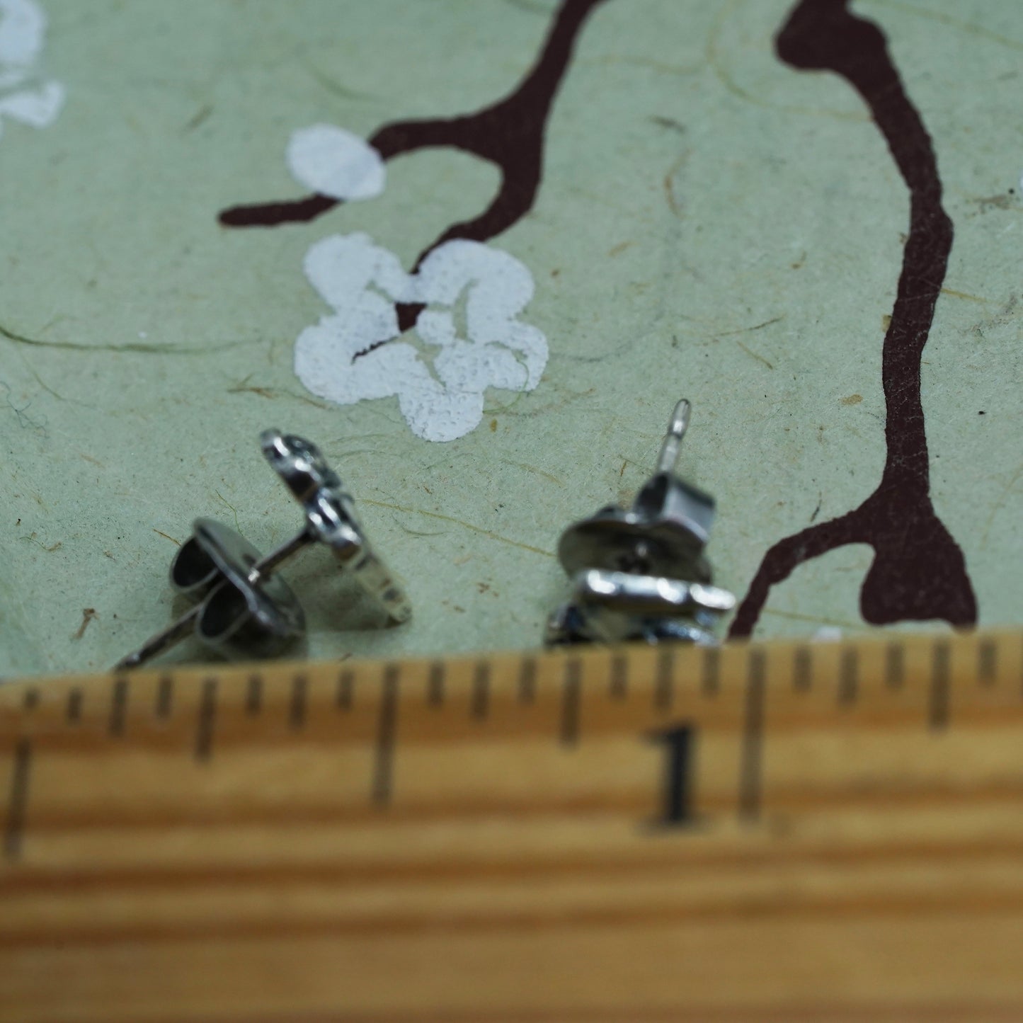 Vintage sterling silver handmade studs, 925 bulldog earrings