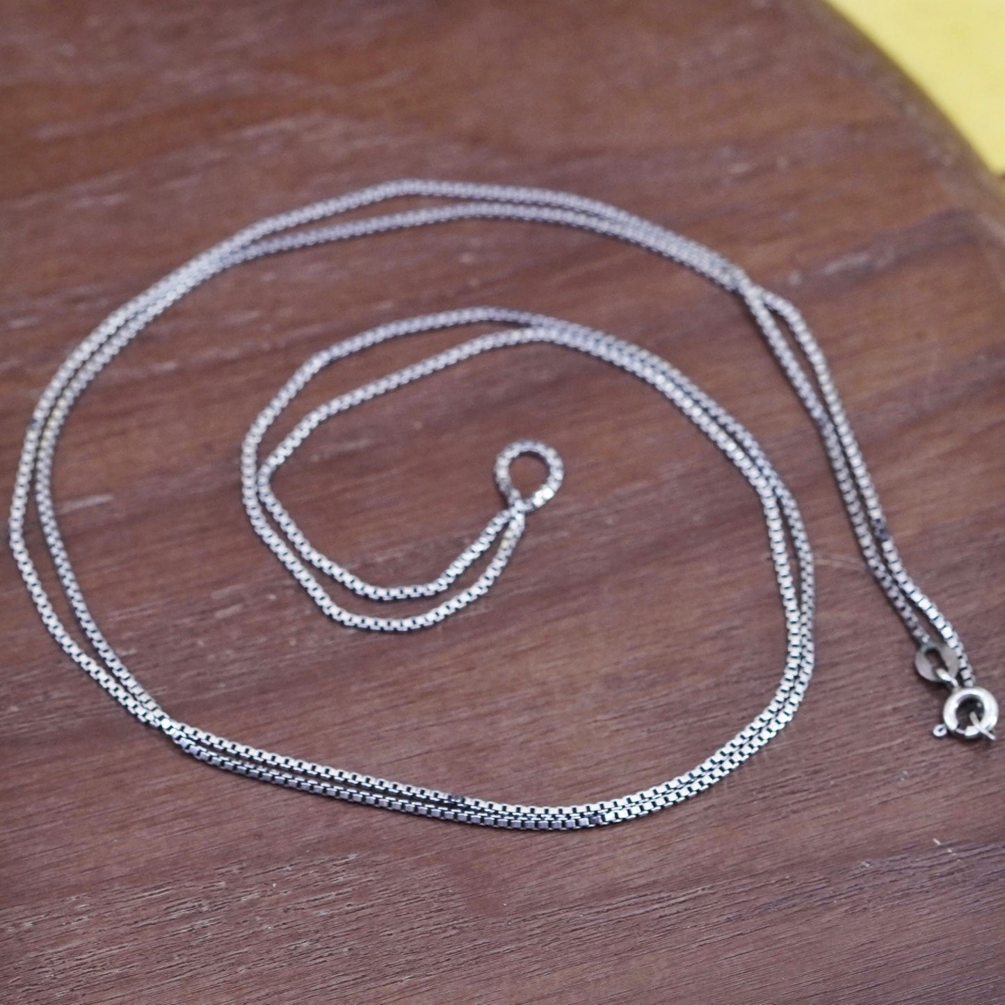 30”, 1mm, vintage Sterling silver box chain, Italy 925 necklace