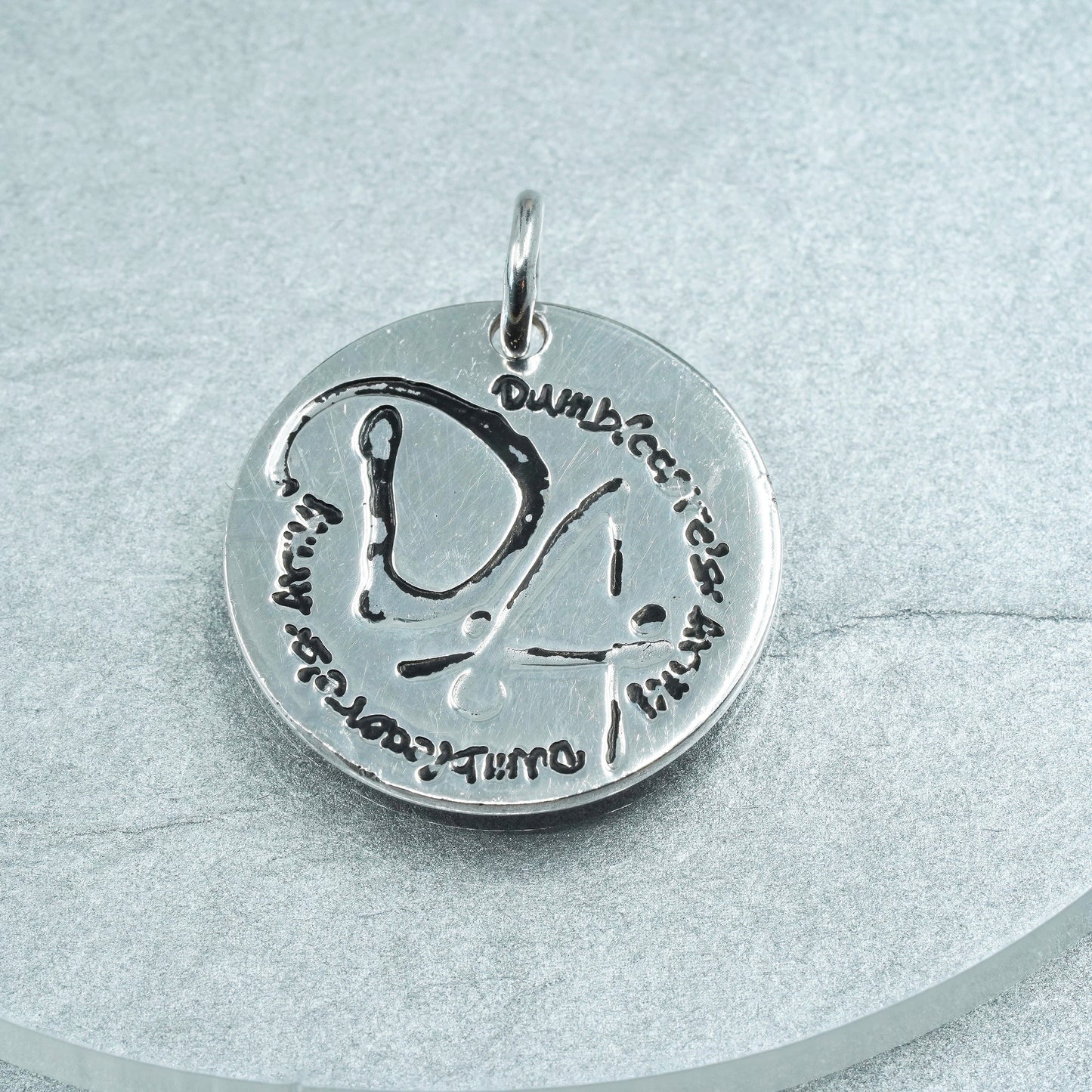 Vintage sterling 925 silver handmade “DA” tag pendant