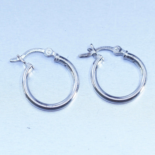 0.5”, vintage Sterling silver handmade earrings, 925 hoops