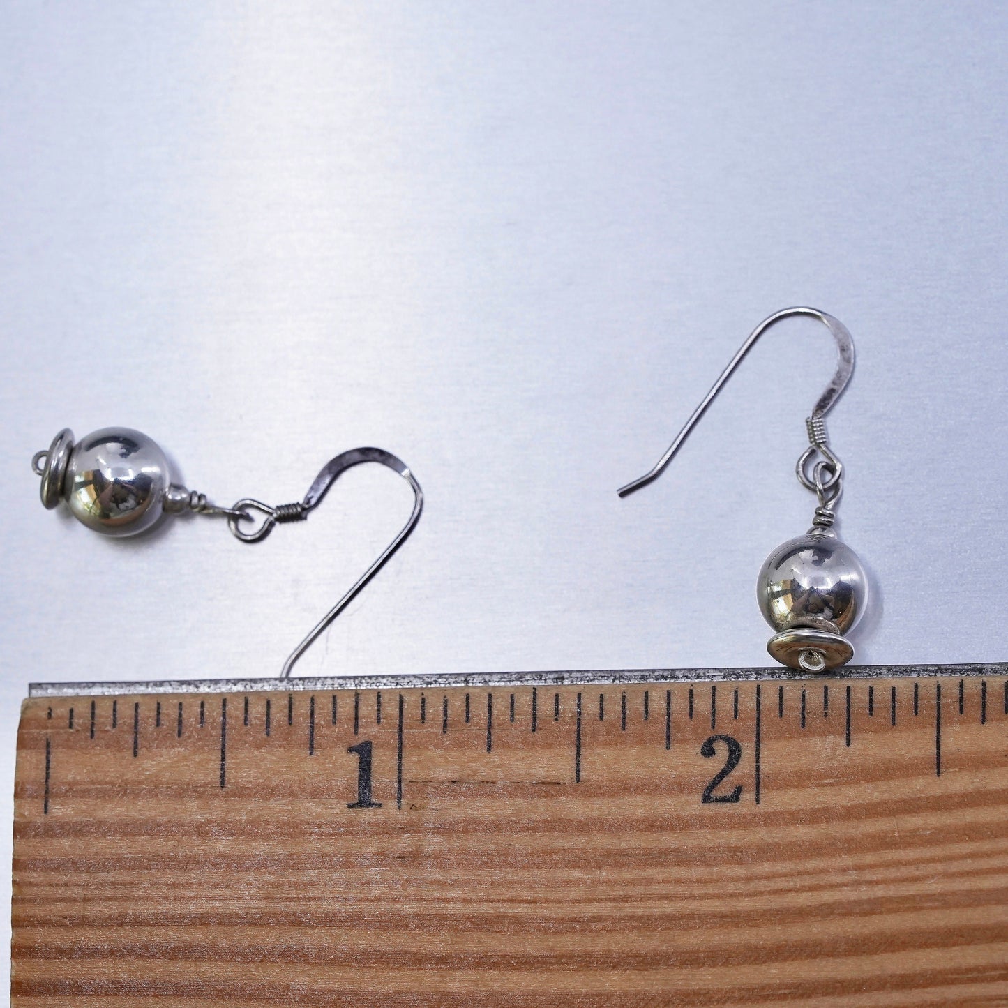 Vintage Sterling 925 silver handmade earrings with beads