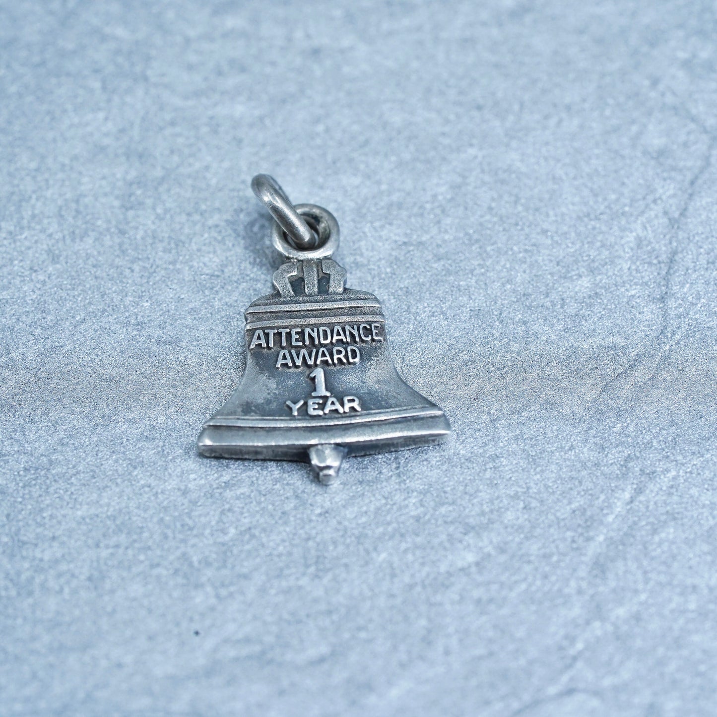 Sterling silver handmade 925 bell telephone attendance award charm pendant