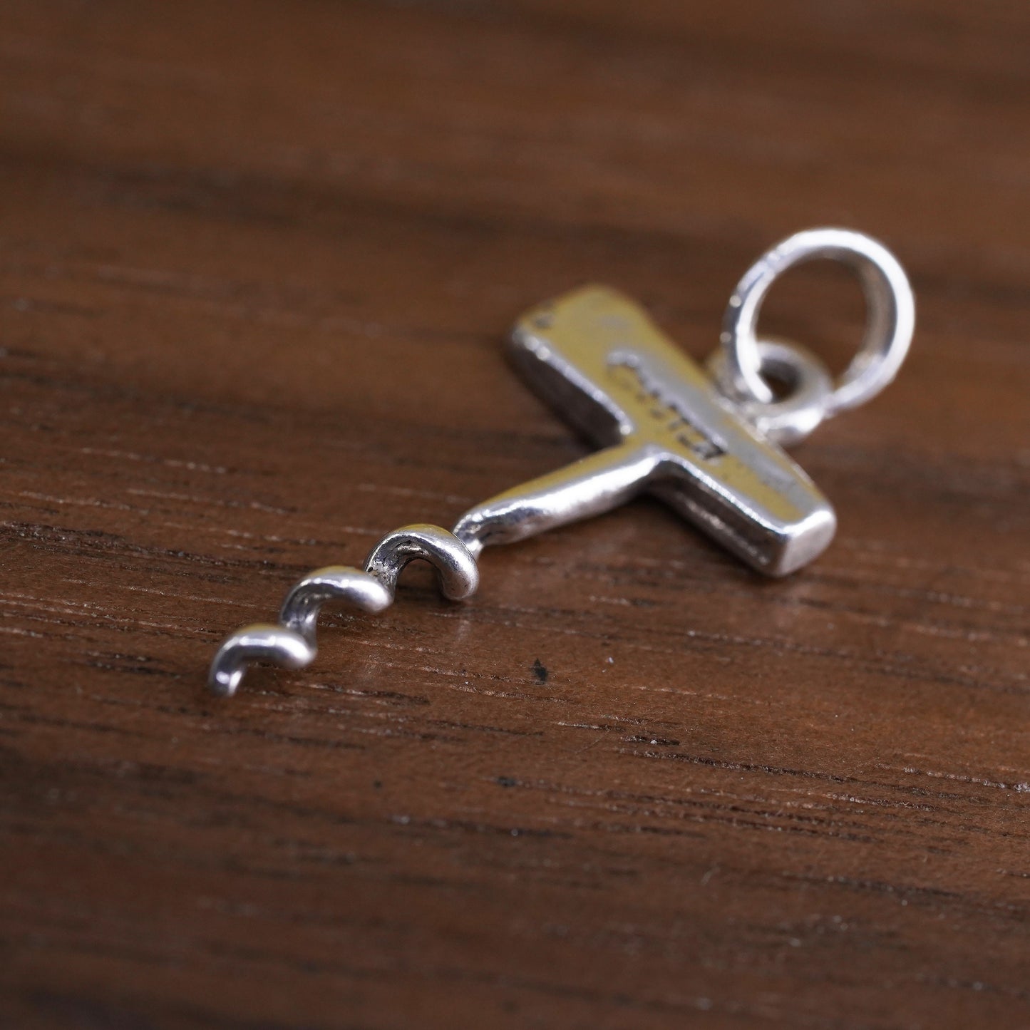 Vintage Sterling silver handmade pendant, 925 bottle opener charm