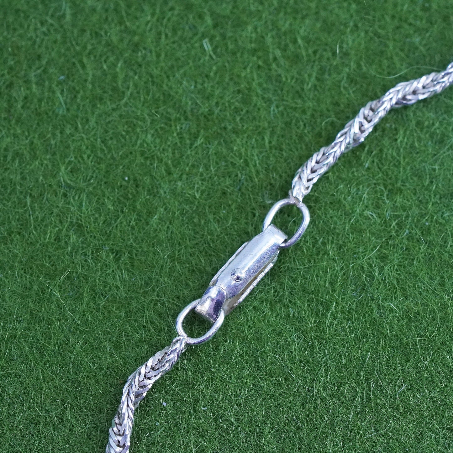 24", 2mm, vintage Sterling silver necklace, bold Italy 925 Wheat chain