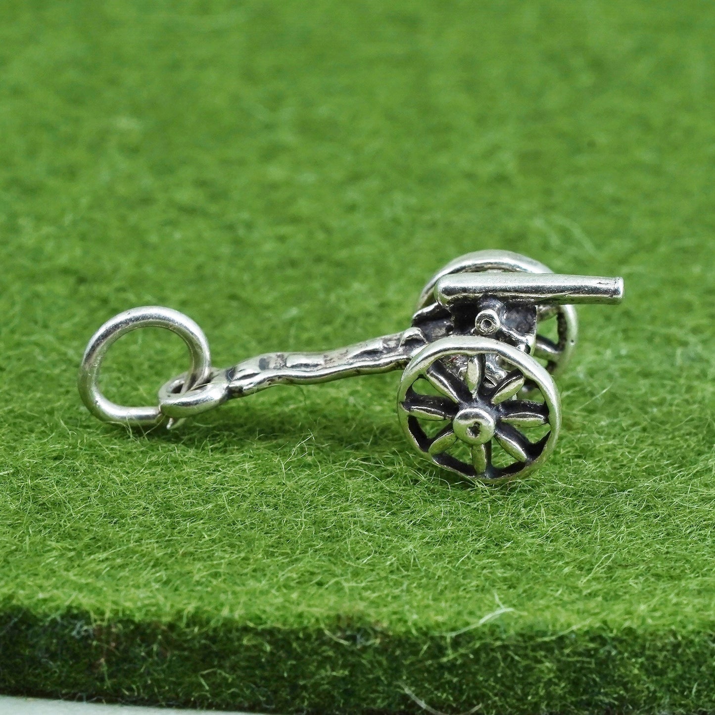 vintage Sterling silver handmade pendant, 925 cannon charm