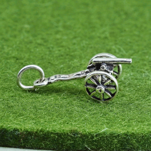 vintage Sterling silver handmade pendant, 925 cannon charm