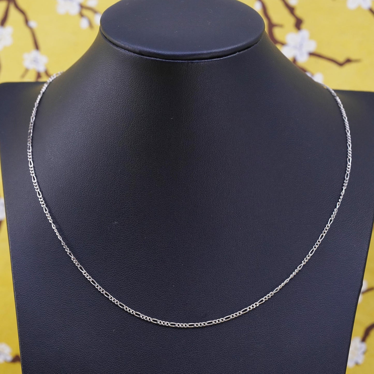 18”, 2mm, Sterling silver figaro chain, solid Italy 925 silver necklace