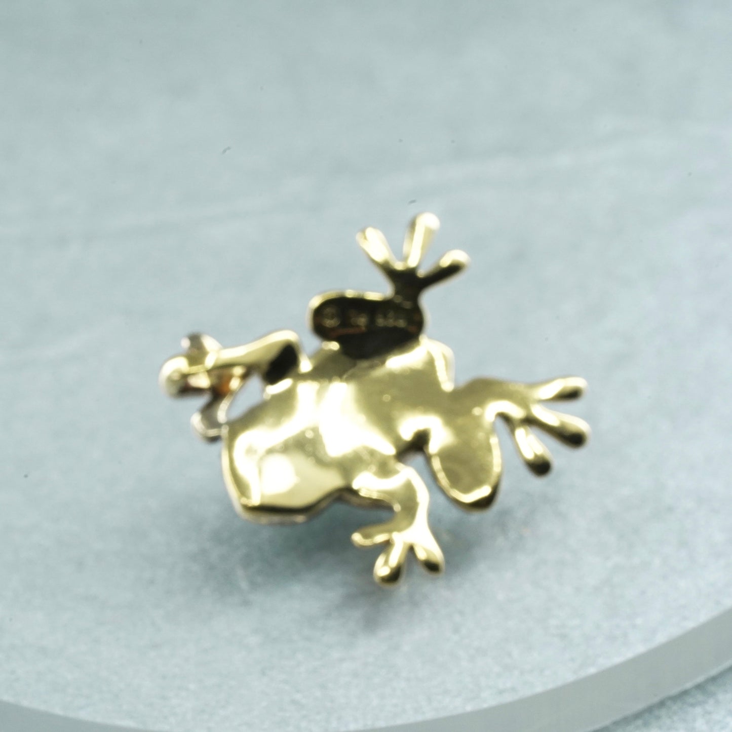 vintage Sterling silver handmade charm, 925 frog pendant with cluster crystal