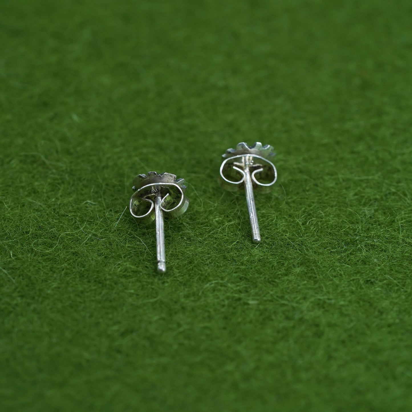 Vintage Sterling silver handmade earrings, 925 flower studs