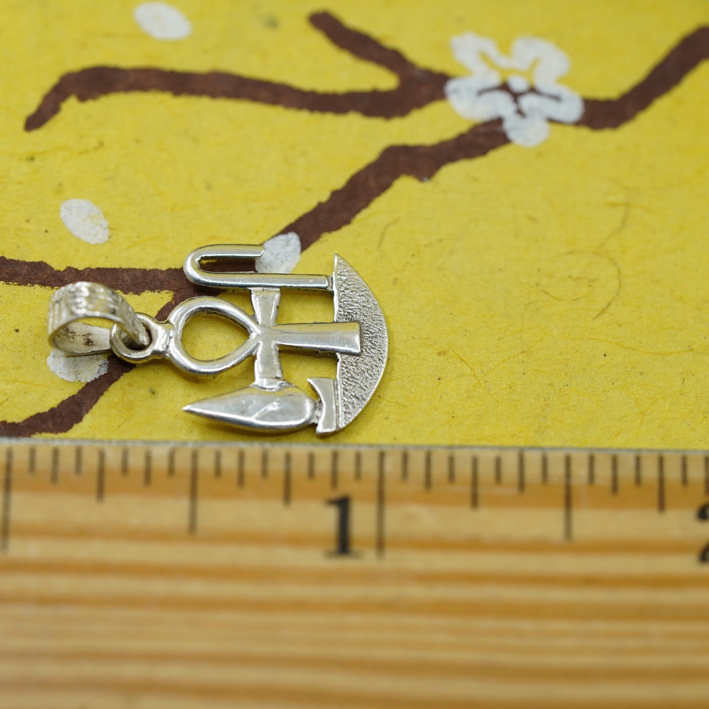 Sterling silver handmade pendant, oxidized Egyptian 925 silver ankh pendant