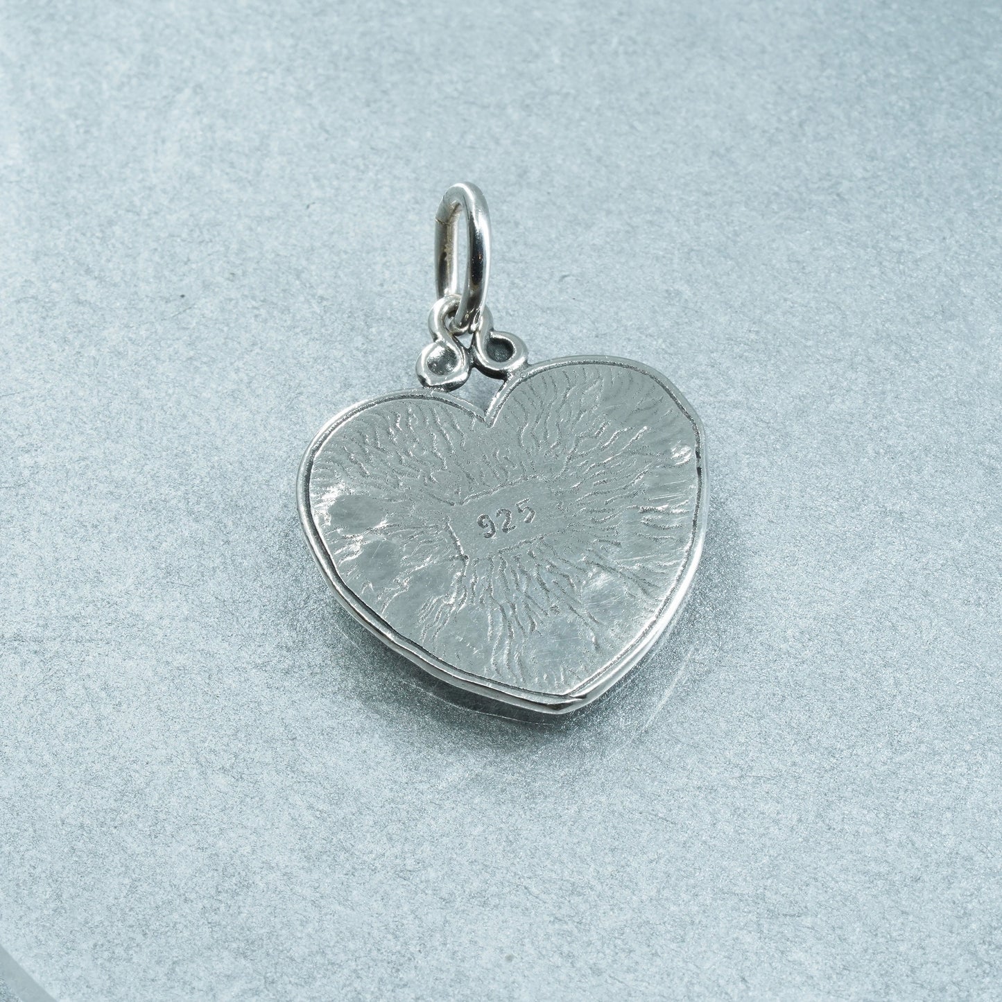 vintage sterling 925 silver heart tag pendant embossed house and Devyn Alex