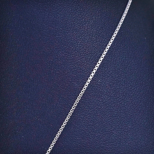 30", 1mm, Vintage sterling silver Italy 925 silver box chain, necklace