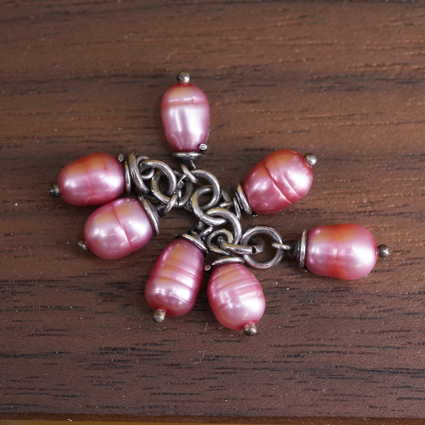 Vintage southwestern Sterling silver 925 handmade charm with pink pearl