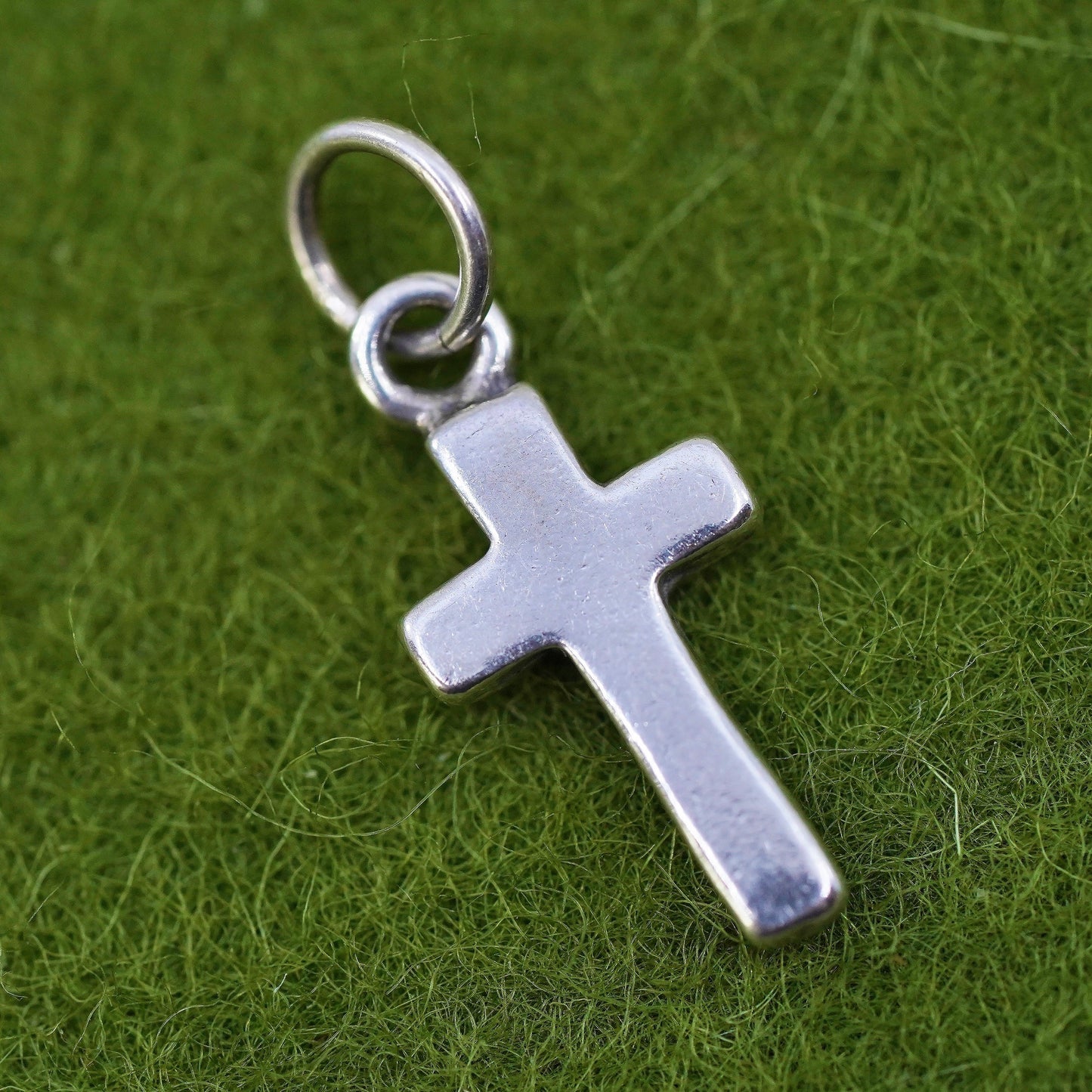 Vintage handmade Sterling silver pendant, 925 cross charm