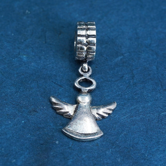 Vintage 925 Italy sterling silver handmade angel pendant, 925 Angel charm