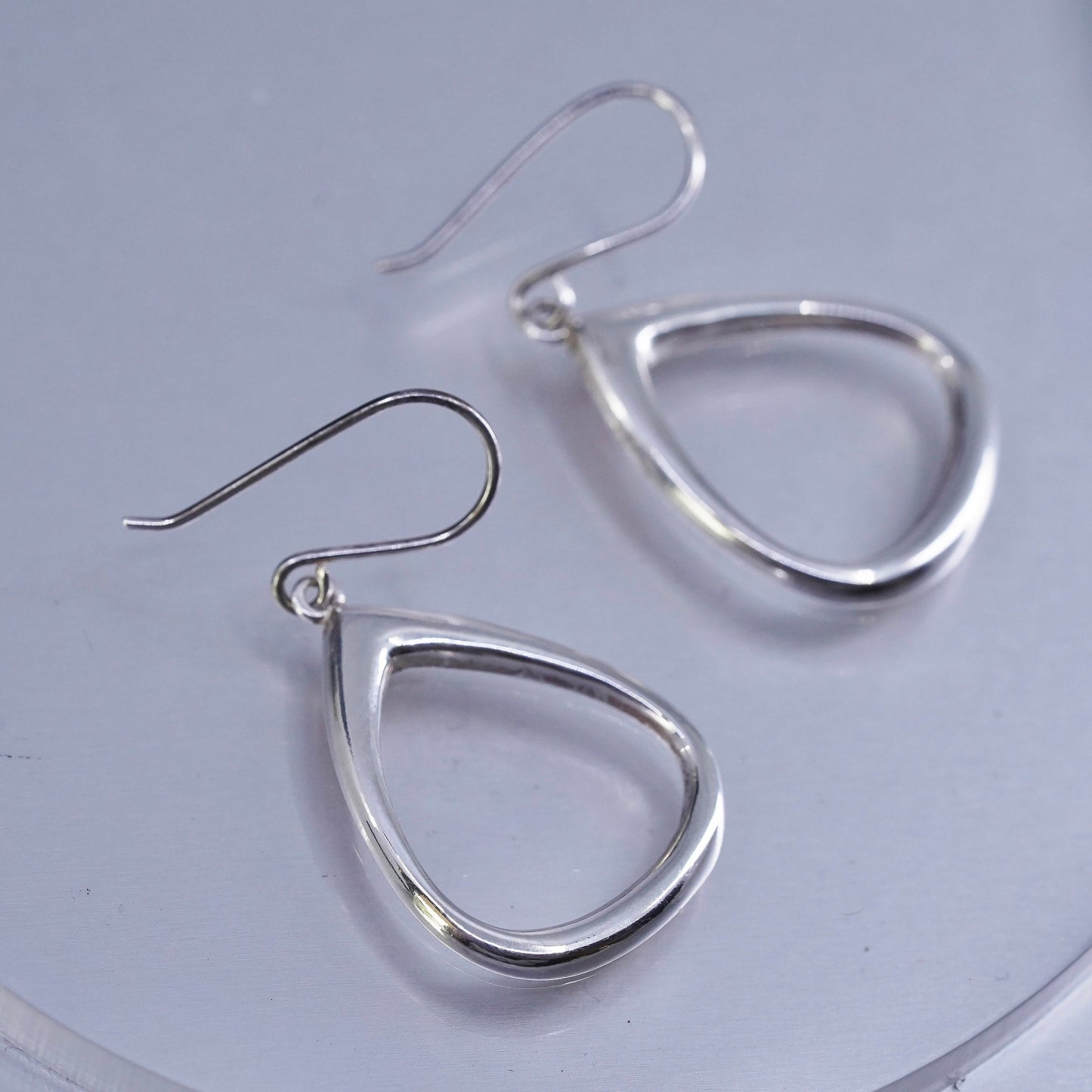 Vintage Sterling 925 silver handmade teardrop earrings