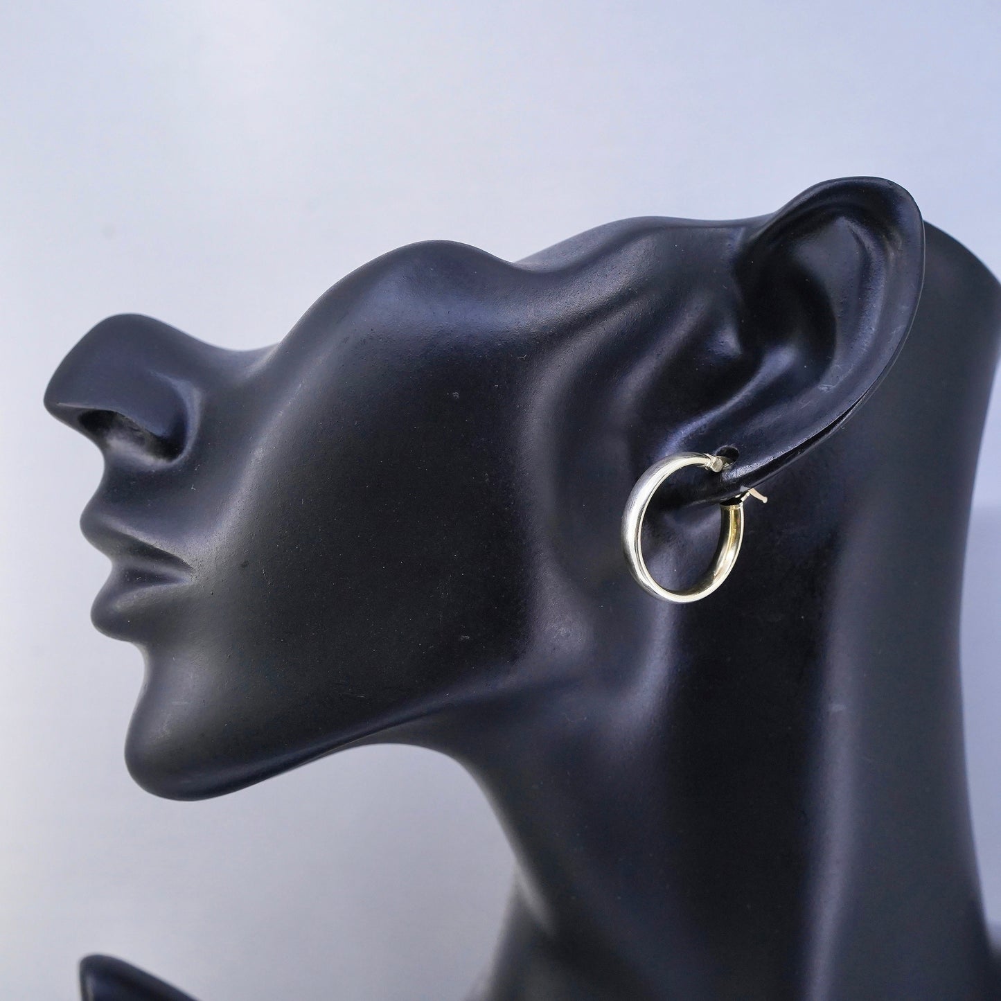 0.75”, vintage vermeil gold over Sterling silver earrings, bold 925 hoops