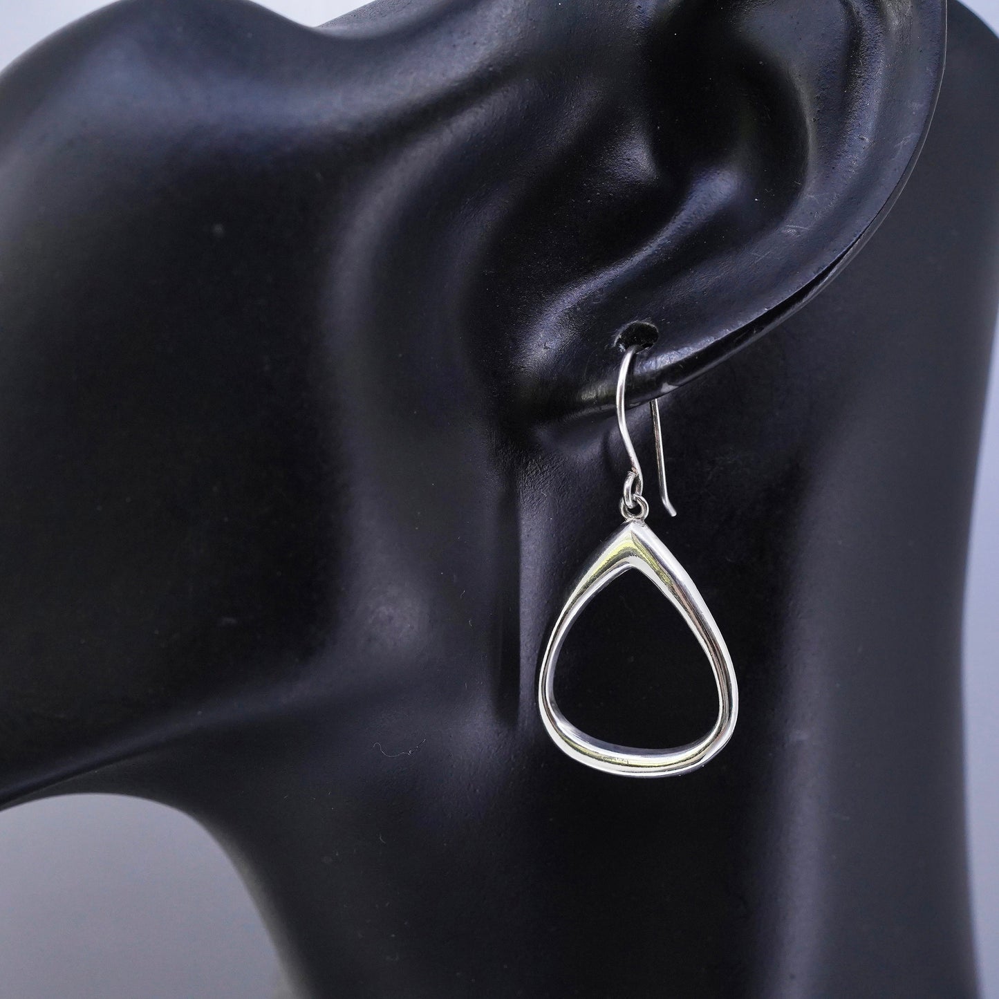 Vintage Sterling 925 silver handmade teardrop earrings