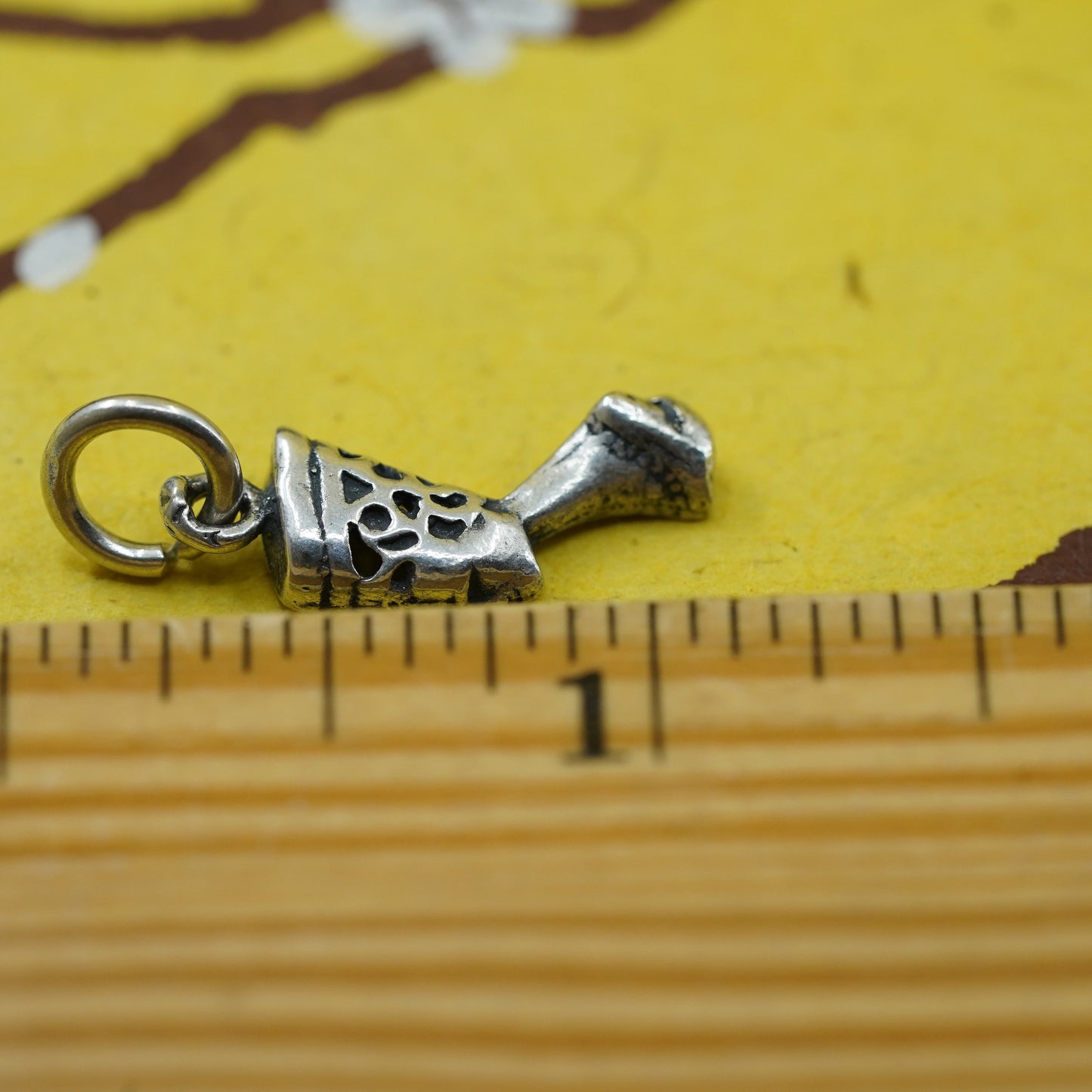 Vintage sterling silver handmade charm, 925 female Pharaoh pendant