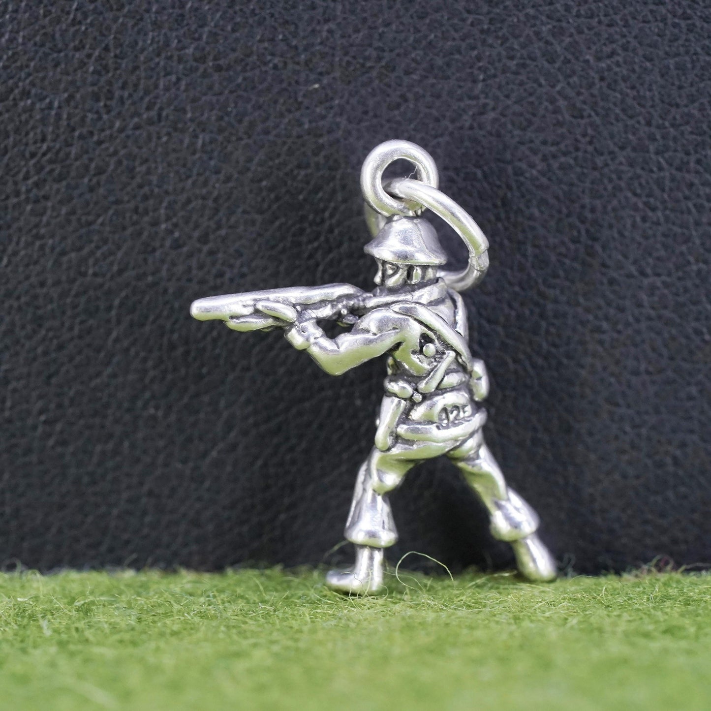 Vintage sterling silver handmade pendant, 925 soldier figure charm