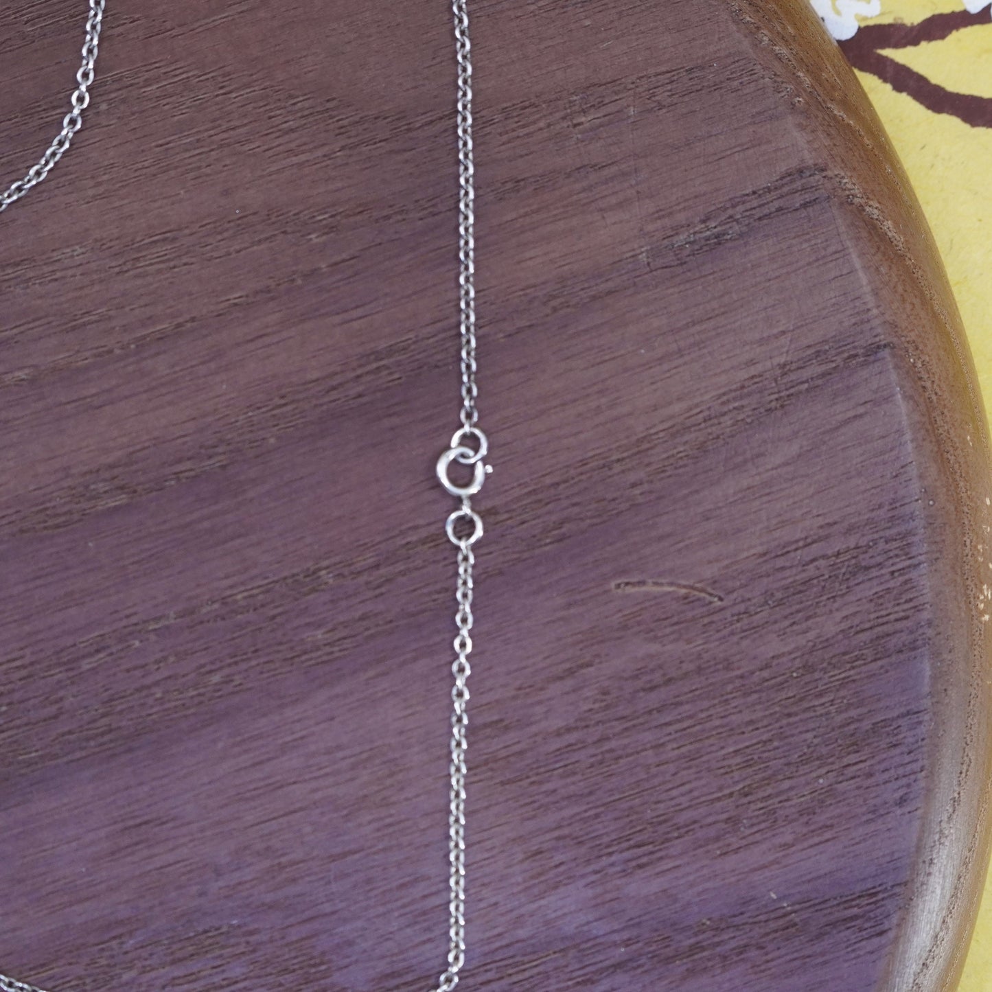 16”, handmade necklace, 925 silver circle chain with Charoite and pearl pendant