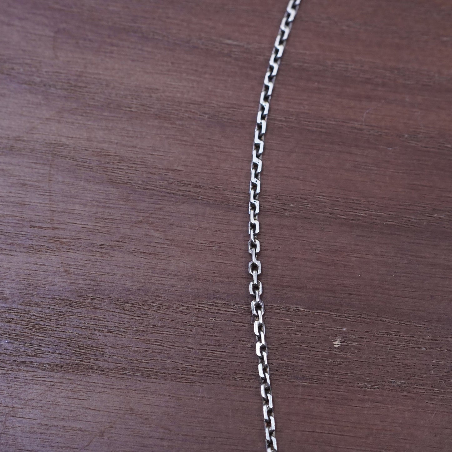 24” 2mm, vintage Sterling silver necklace, 925 oval link chain