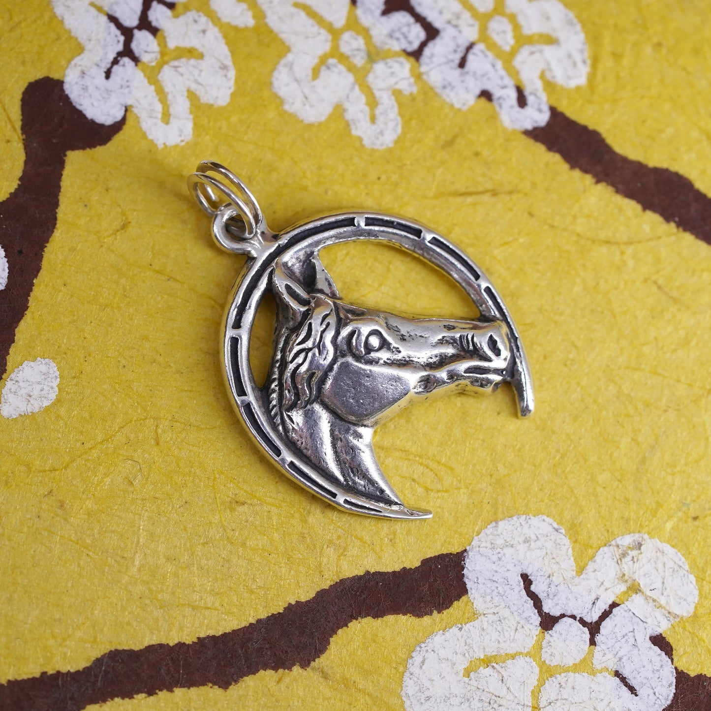 Vintage Sterling silver handmade charm, 925 horse pendant