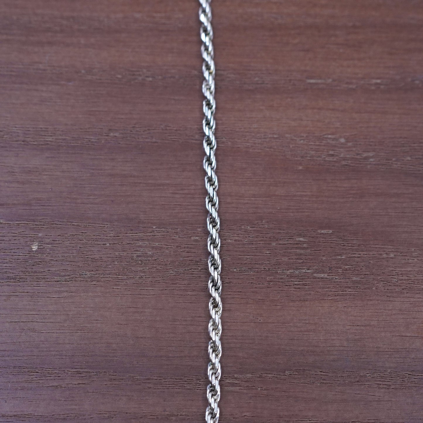 20”, 3mm, vintage Sterling silver necklace, Italy 925 rope chain