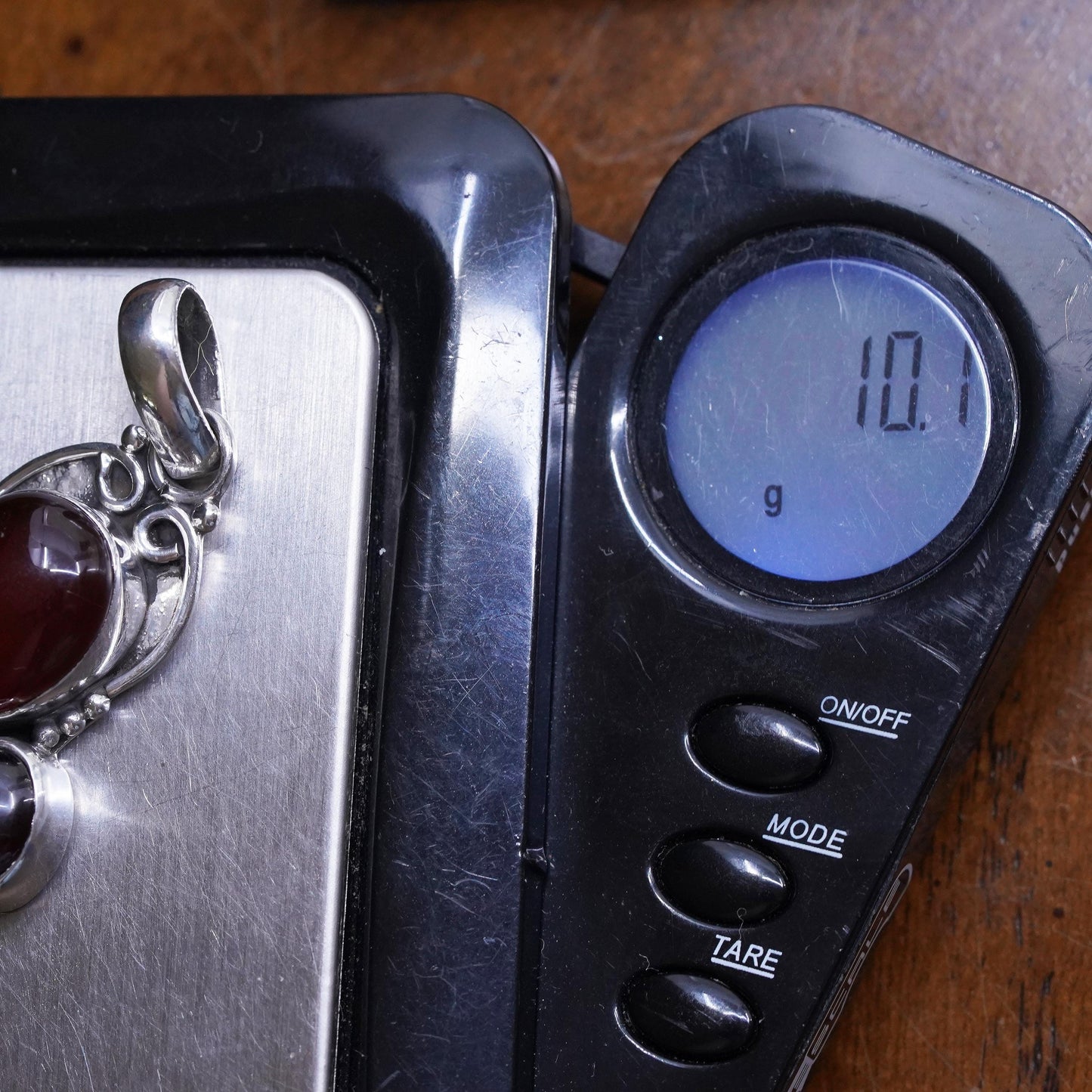 Vintage Mexican sterling silver 925 handmade pendant with carnelian amethyst