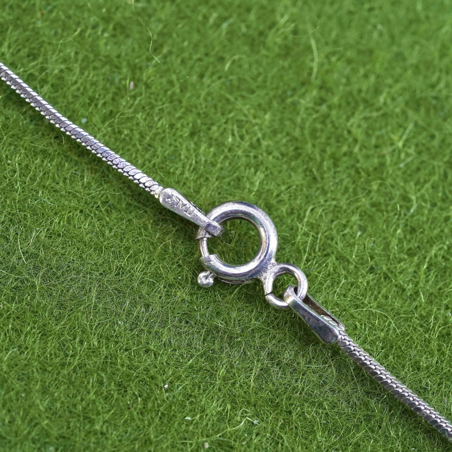 18”, 1mm, Vintage sterling silver square snake chain, Italy 925 necklace