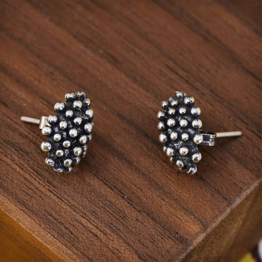 Vintage Sterling silver huge beads studs, 925 earrings
