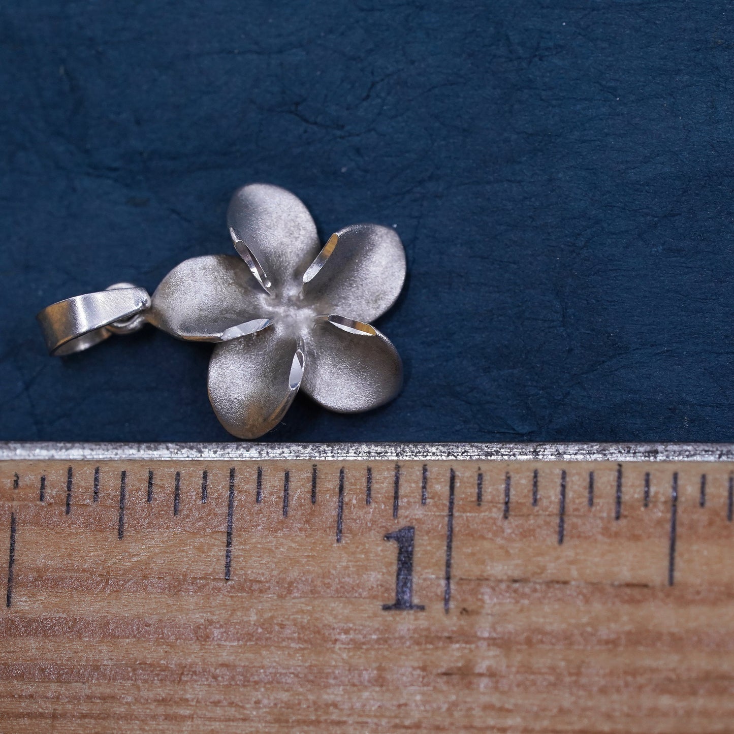 Vintage Sterling silver handmade pendant, 925 plumeria flower