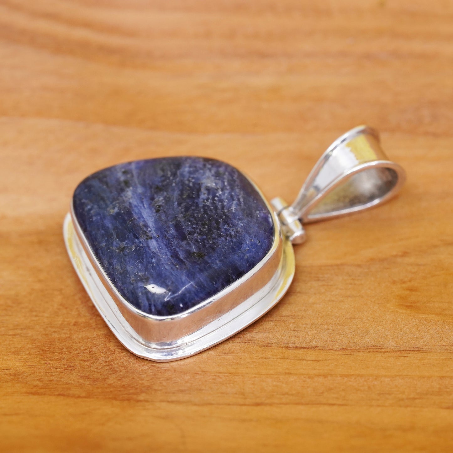 Vintage Sterling 925 silver handmade pendant with sodalite