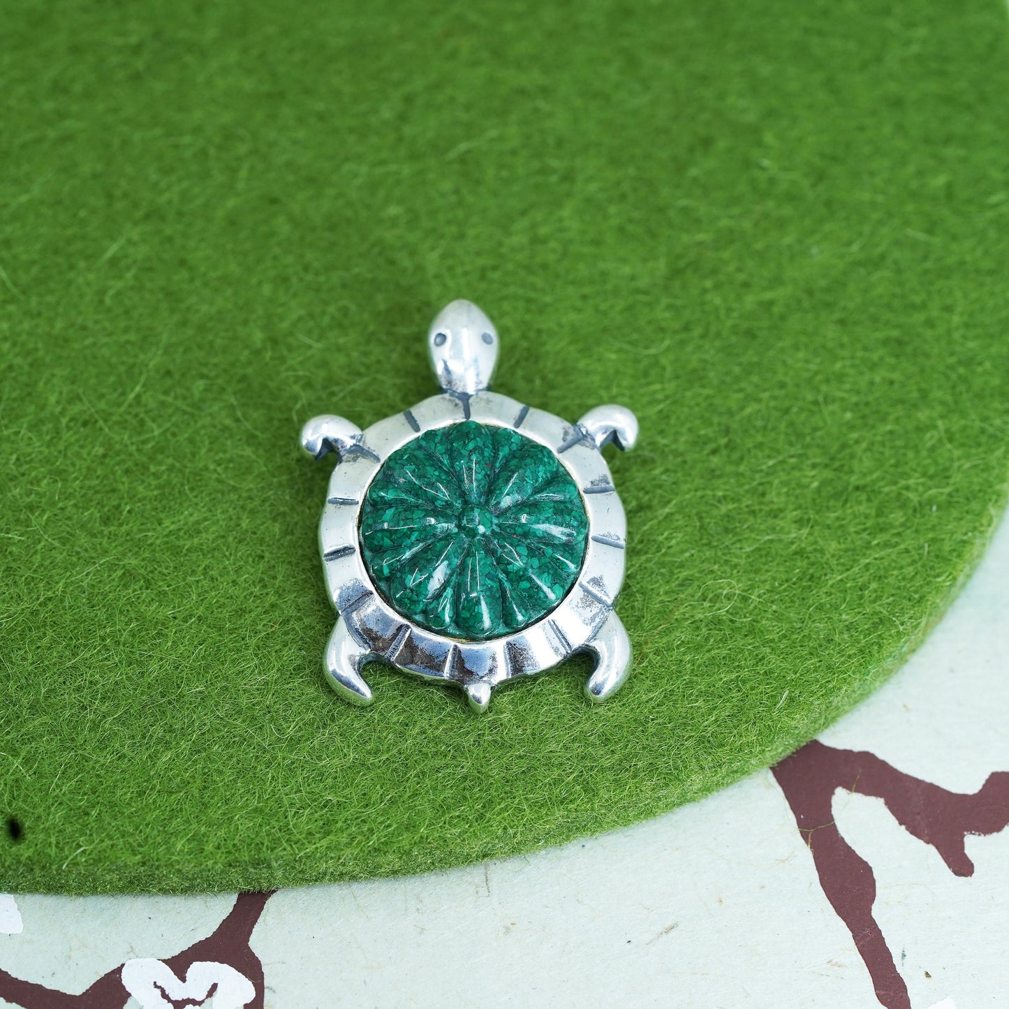 Relios Carolyn pollack handmade pendant sterling silver, 925 turtle turquoise